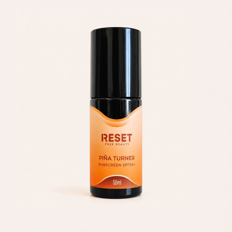 Piña Turner protector solar facial SPF50+ de Reset Free Beauty
