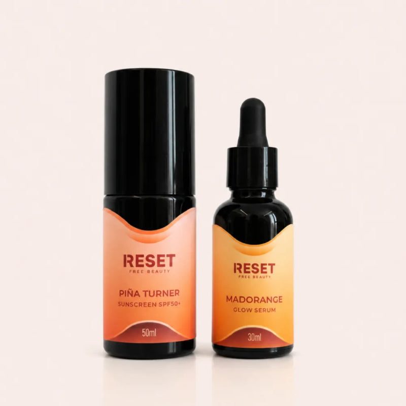 Pack Walking on Sunshine con Madorange y Piña Turner de Reset Free Beauty